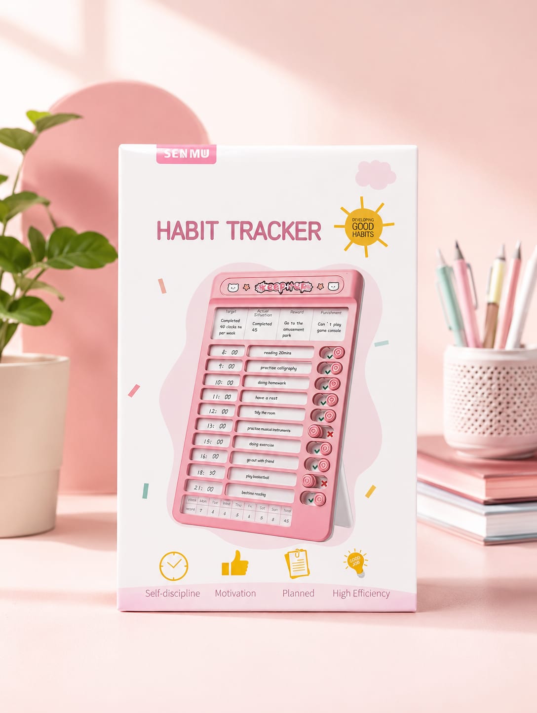 Cute Habit Tracker Board – Daily Routine Planner